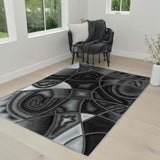 Abstract Modern Contemporary Swirls Pattern Soft Area Rug