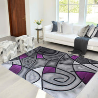 Abstract Modern Contemporary Swirls Pattern Soft Area Rug