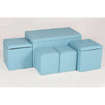5 Piece Cloth Tufted Storage Ottoman