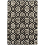 Hand Loomed Rodrigo Black Polyester Soft Rug