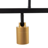 VidaLite Hanging Adjustable LED Fixed Track Pendant Light, 7w, 3000K, 4 Bulb Spot Light, Black and Gold, 1960 Lumens