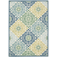 Transitional floral medallion Blue/Green Indoor/ Outdoor Area Rugs