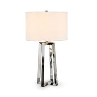 Helena Silver Nickel Table Lamp with Linen Shade