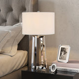 Helena Silver Nickel Table Lamp with Linen Shade