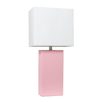 Leather Base 21 inch Table Lamp - Multiple Colors