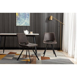 Home Beyond Synthetic Leather Dining Chairs Set of 2 PC Black - 20'' H x 14.5'' W x 20'' D - 20'' H x 14.5'' W x 20'' D
