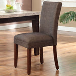 HomePop Elegant Parson Dining Chair -Blue and Brown Damask - N/A