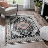 Julita Vintage Bohemian Aztec Tribal Black Rug