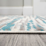 Madrid Modern Abstract Muted Flowers Area Rug