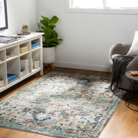 Machine Washable Traditional Floral Area Soft Rug