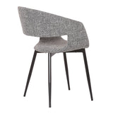 Jocelyn Mid-Century Dining Accent Chair with Metal Legs