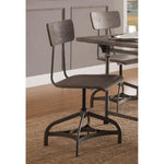 Jonquil Side Chair (Set-2) in Gray Oak & Sandy Gray, Metal Open Backrest with Curved Wooden Top