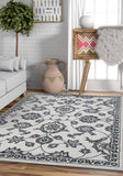 Abstract Pattern Grey High-Low Textured Soft Area Rug