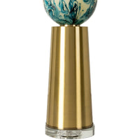 Kasen Modern Painted Glass and Brass Table Lamp - 35"H x 16"W x 16"D