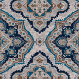 Transitional Floral Navy Blue Ivory Neutral Area Rug