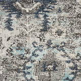 Meryl Streep Collection Blue Grey Formal Bordered Soft Area Rug