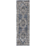 Meryl Streep Collection Blue Grey Formal Bordered Soft Area Rug