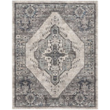 Meryl Streep Collection Blue Grey Formal Bordered Soft Area Rug