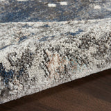 Meryl Streep Collection Blue Grey Formal Bordered Soft Area Rug