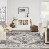 Meryl Streep Collection Blue Grey Formal Bordered Soft Area Rug