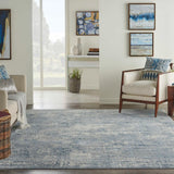 Jonathan Collection - Blue Ivory Abstract Soft Area Rug