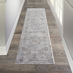 Sandra Ivory Dark Grey Center Medallion Soft Area Rug