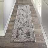 Classic Border Grey Ivory Soft Area Rug