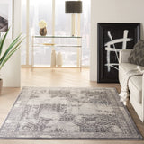 Classic Border Grey Ivory Soft Area Rug