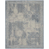 Alexandra Blue Ivory Distressed Soft Area Rug