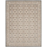 Meryl Streep Collection Floral Bordered Grey/ Light Grey Soft Area Rug