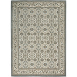 Meryl Streep Collection Floral Bordered Grey/ Light Grey Soft Area Rug