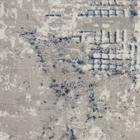 Scarlett Collection Ivory Blue Abstract Modern Soft Area Rug