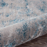 Meryl Streep Grey/Blue Abstract Soft Area Rug