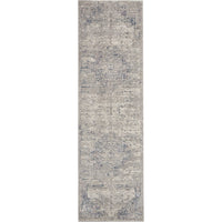 Beige Blue Medallion Soft Area Rug