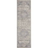 Beige Blue Medallion Soft Area Rug