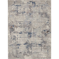 Scarlett Collection Ivory Blue Abstract Modern Soft Area Rug