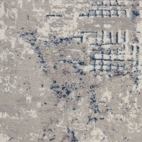 Scarlett Collection Ivory Blue Abstract Modern Soft Area Rug