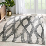 Modern Ogee Geometric Ivory Soft Area Rug