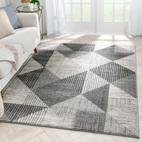 Lujo Mid-Century Modern Geometric Grey Rug