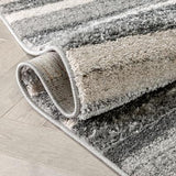 Contemporary Stripes Grey Soft Area Rug