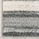 Contemporary Stripes Grey Soft Area Rug