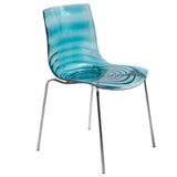 LeisureMod Astor Plastic Chrome Base Dining Side Chair