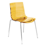 LeisureMod Astor Plastic Chrome Base Dining Side Chair