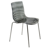 LeisureMod Astor Plastic Chrome Base Dining Side Chair