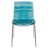 LeisureMod Astor Plastic Chrome Base Dining Side Chair