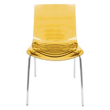 LeisureMod Astor Plastic Chrome Base Dining Side Chair
