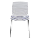LeisureMod Astor Plastic Chrome Base Dining Side Chair