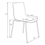 LeisureMod Astor Water Ripple Design Dining Chair - Transparent Blue