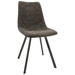 LeisureMod Markley Modern Leather Dining Chair With Metal Legs - Charcoal Black