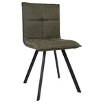 LeisureMod Wesley Modern Leather Dining Chair With Metal Legs - Peacock Blue
